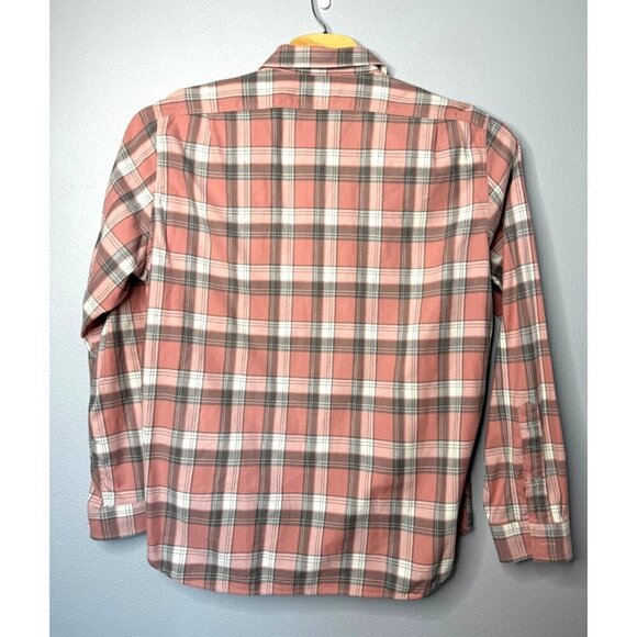 J.Crew Mens Casual Outdoor Flannel Button Down Shirt XL Cotton Pink Grey - Picture 2 of 9
